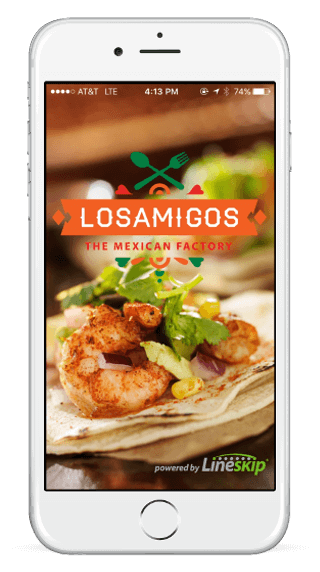 LineSkip Custom Restaurant Application example for LOSAMIGOS.
